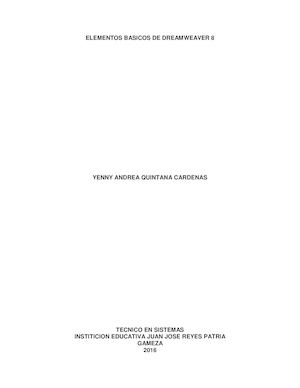 Elementos Basicos De Dreamweaver 8 Yenny