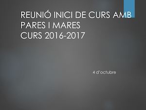 REUNIÓ INICI CURS EI