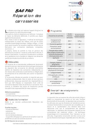 Bac Pro Reparation Des Carrosseries 481163