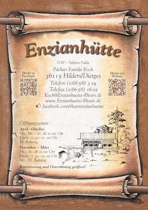 Speisekarte Enzianhütte