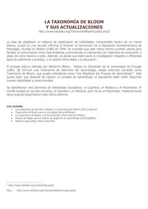 Taxonomia Bloom Cuadro