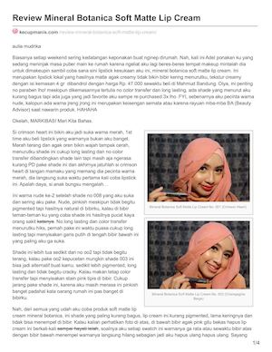 Kecupmanis Com Review Mineral Botanica Soft Matte Lip Cream