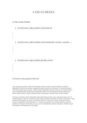 4 Eso Euskera. ARIKETAK