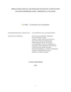 Prae I E Bernardo Uribe Londoño La Ceja Aprobado Y Registrado