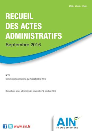 Recueil Commission permanente du 26 septembre 2016