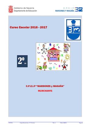 5.- Especificaciones  2º EP 16 17