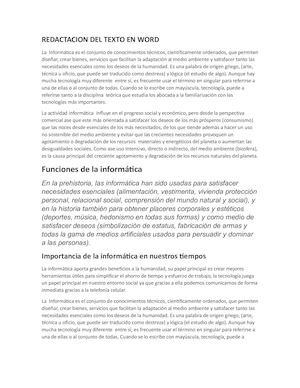 Redactacion Del Texto En Word Javier M