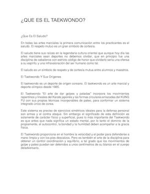 Que Es El Taekwondo