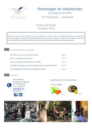 Dossier De Presse Elicci Toussaint 2016
