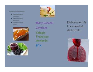triptico: Elaboración de la mermelada de frutilla
