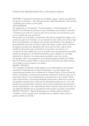 Conceptos principales . Tragedia griega