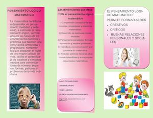 Folleto Pensamiento Lógico Matemático