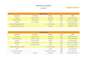 Liste Manuels Usage 2016 2017