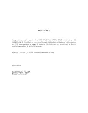 Certificacion Laboral