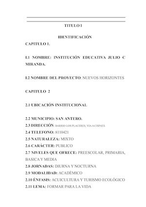 P E I Sin Reestructuracion I E Julio C Miranda 2009 San Antero Cordoba (1)