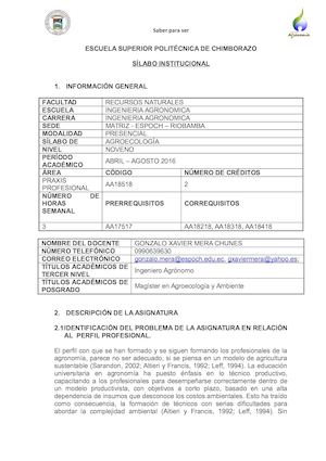 Agroecología Silabo Eia Abril2016