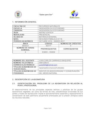 Silabo Botanica General