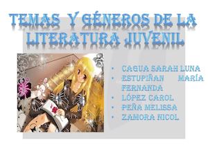 Géneros Literatura Juvenil