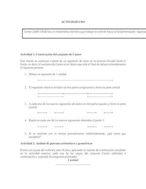 Construcción Del Conjunto De Cantor