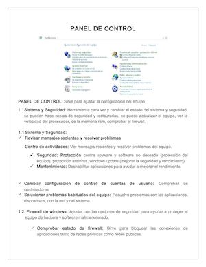 Panel De Control