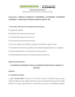 Sistemas De Información De La Contratación Estatal