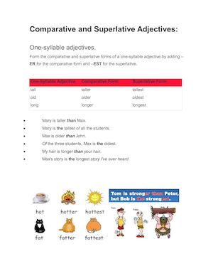 Comparatives And Superlatives Mar