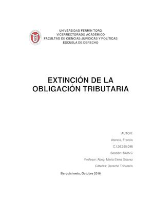Extinción De La Obligación Tributaria