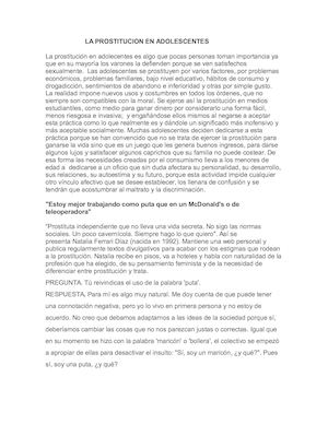 La Prostitucion En Adolescentes