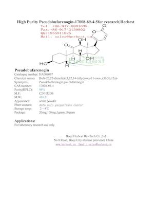 High Purity Pseudobufarenogin-17008-69-4-5for research|Herbest