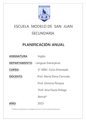 Planificación Anual 2015