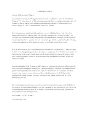 El Señor De Los Milagros