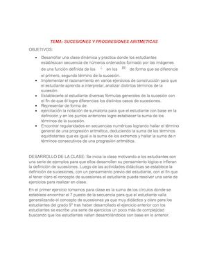 Sucesiones Y Progresiones Aritmeticas