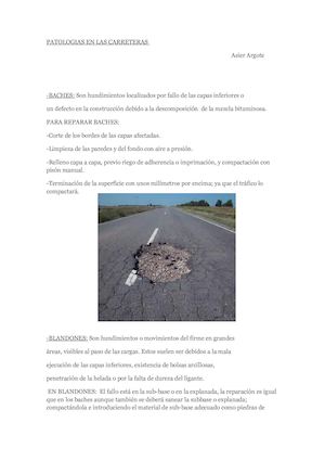 Patologias En Las Carreteras
