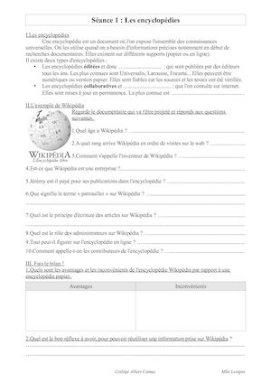 Séance 1 Les Encyclopédies