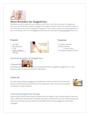 Home Remedies For Clogged Ears