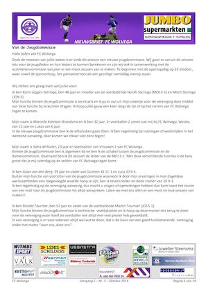 Fc Wolvega Nieuwsbrief 5.3 Okt 2016
