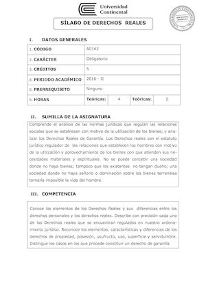 Silabo A0142 Derechos Reales