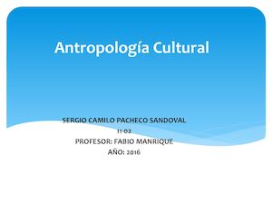 Antropología Cultural
