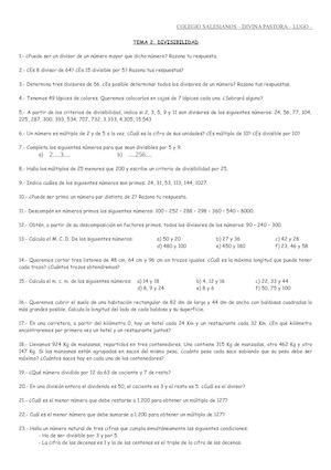 Boletín Tema 2 Divisibilidad