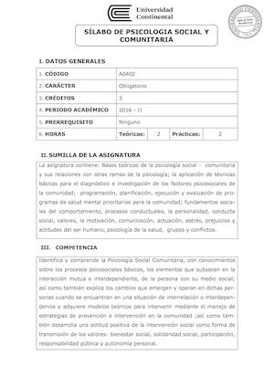 Silabo A0402 Psicologia Social & Comunitaria