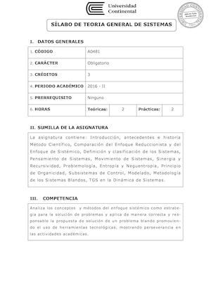 Silabo A0481 Teoria General De Sistemas