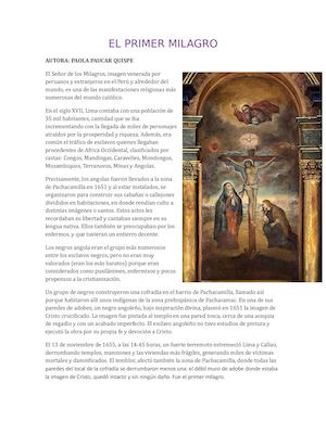 El Primer Milagro
