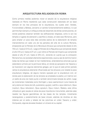 ARQUITECTURA RELIGIOSA ROMANA