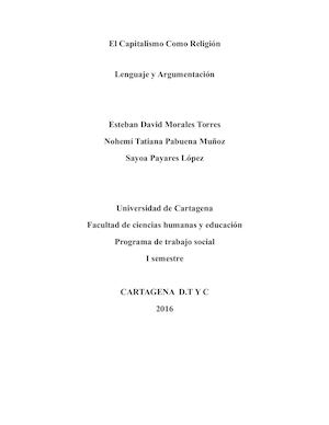 El Capitalismo Como Religión