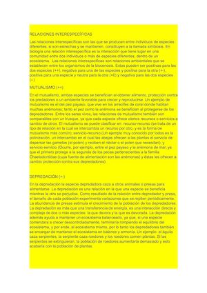 Relaciones Interespecíficas