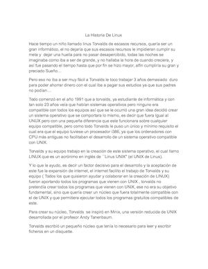 La Historia De Linux Cuento