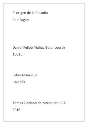 El Origen Carl Sagan