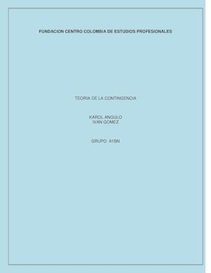 Teoria De La Contingencia