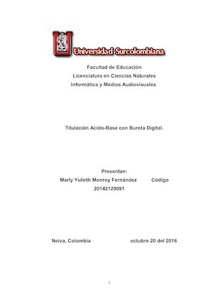 Titulación Acido Base