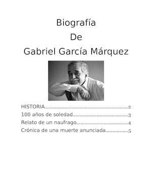 Biografia De Gabriel Garcia Marquez